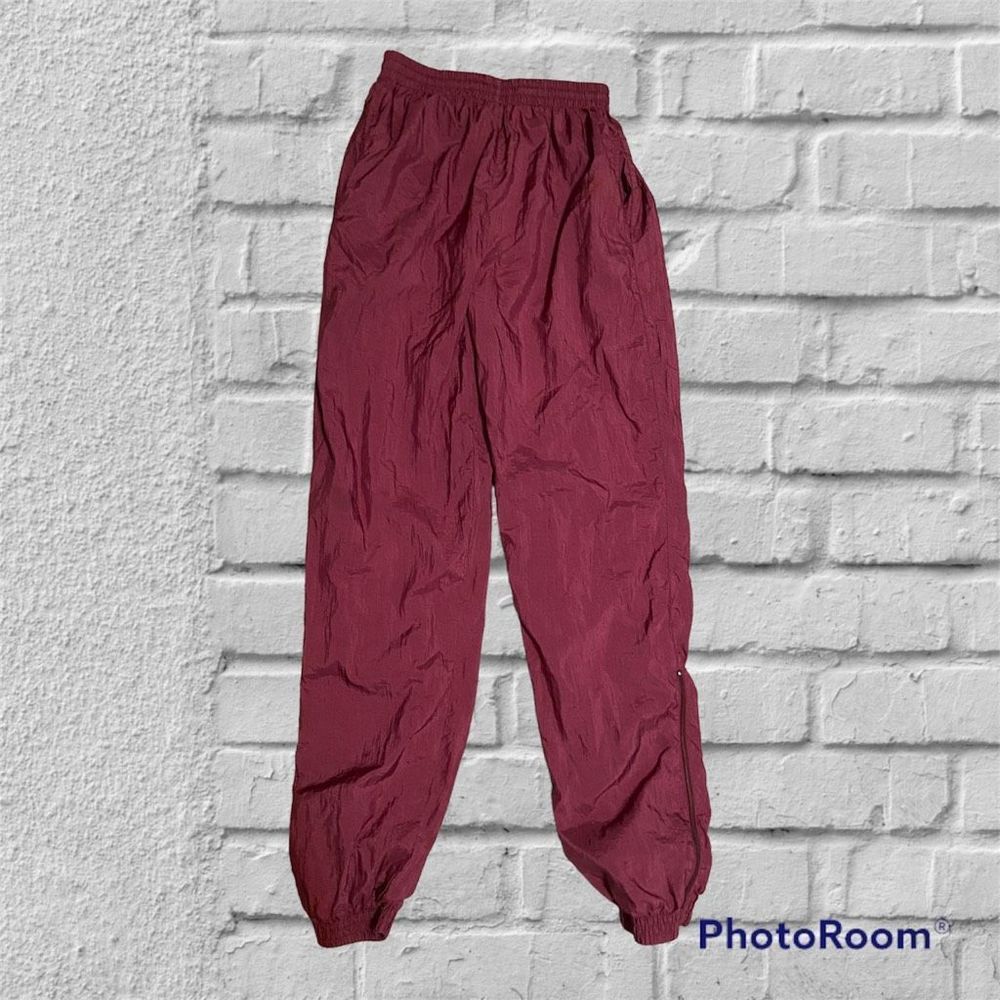 Vintage 80s Fuchsia Nylon Ankle Zip Joggers